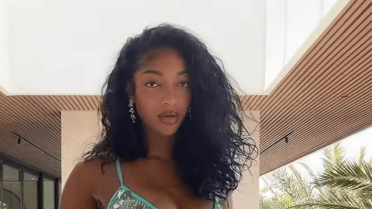 Angel Reese Serves Up Blue Swimsuit Vibes During WNBA All-Star Break