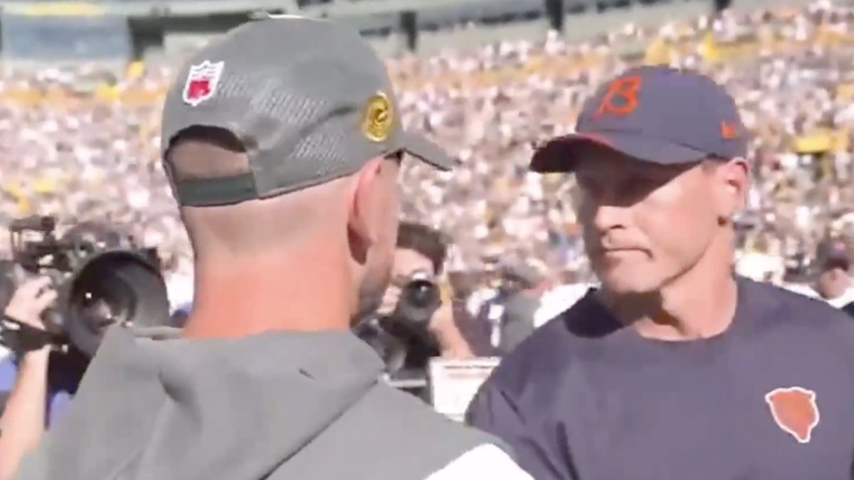 Ben Johnson and Matt LaFleur's Handshake Was Ice Cold After Packers' Blowout Win