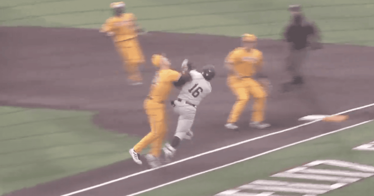 Bench-Clearing Brawl Erupts After Controversial Collision in College Baseball Clash