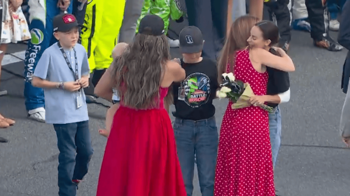 Heartwarming Moment: Kyle Larson's Son Comforts Kyle Busch's Son Before Race