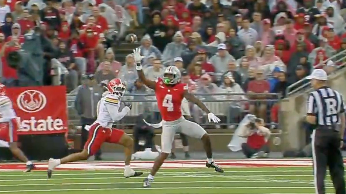 Jeremiah Smith's One-Handed Grab vs. Maryland Leaves Fans Speechless