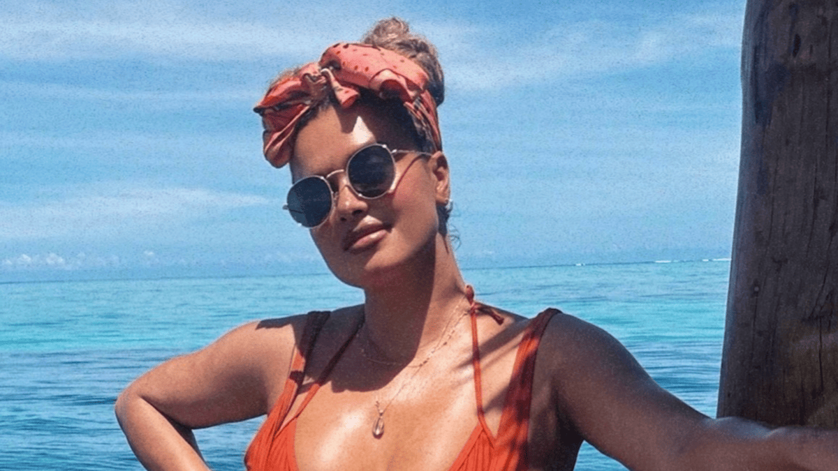 Joy Taylor Turns Heads in Fiery Red Swimsuit During Boat Day