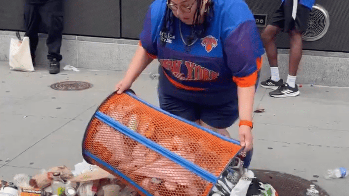 Knicks Fan Fired After Trash Can Heist Goes Viral