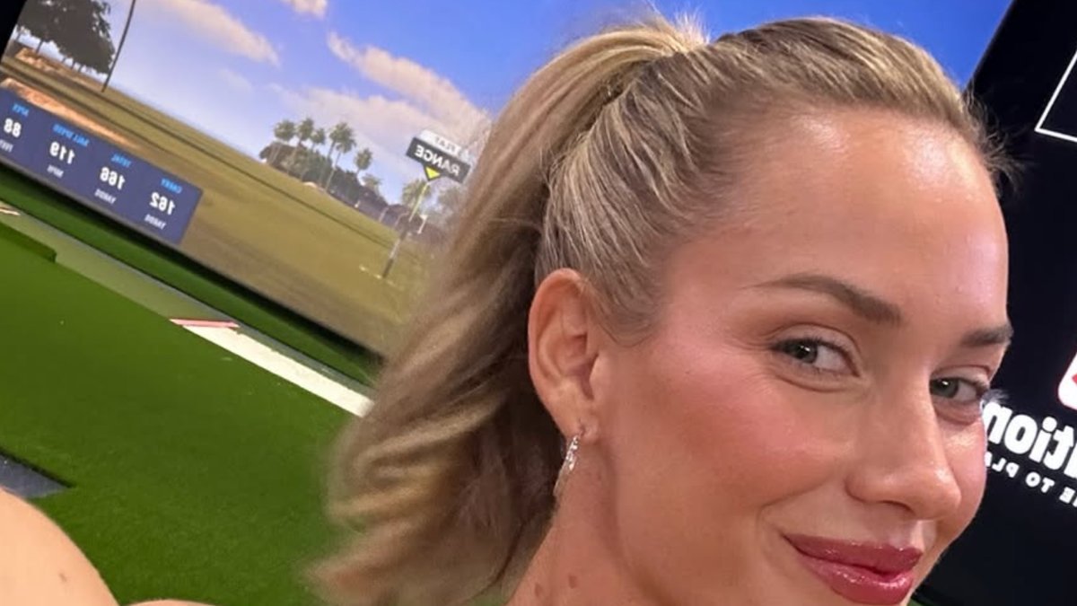Paige Spiranac Stuns in White Top and Black Pants at TGL's SoFi Center