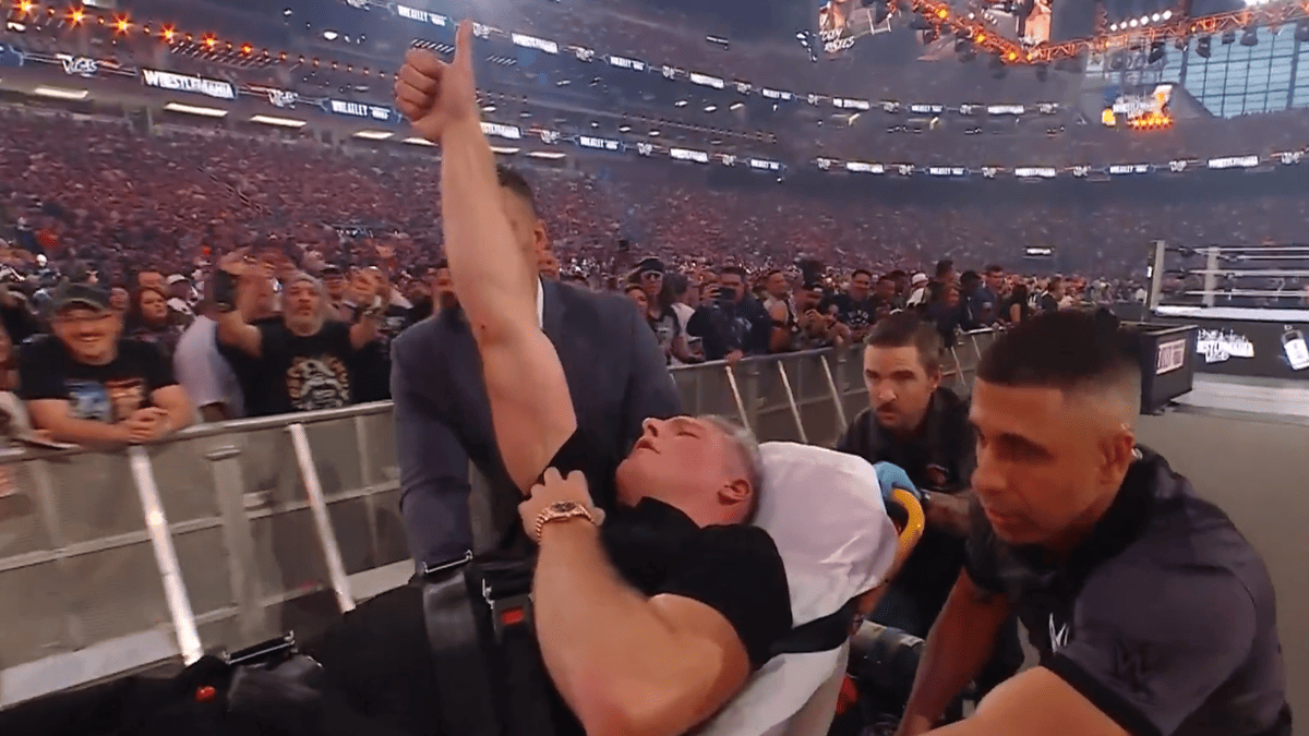 Pat McAfee's WrestleMania Gamble Ends in Stretcher Ride After Jelly Roll's Shocking Elbow Drop