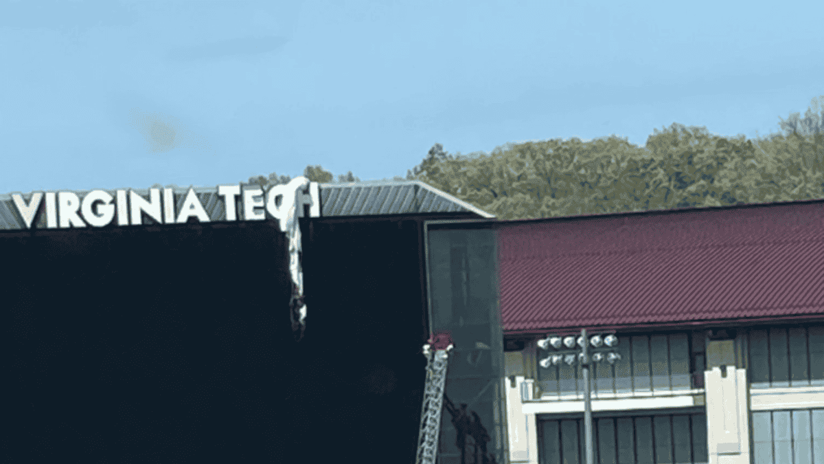 Skydiver's Scoreboard Smash Halts Virginia Tech Spring Game