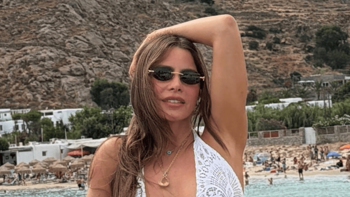 Sofia Vergara Stuns Fans in See-Through White Dress on Greek Boat at 54
