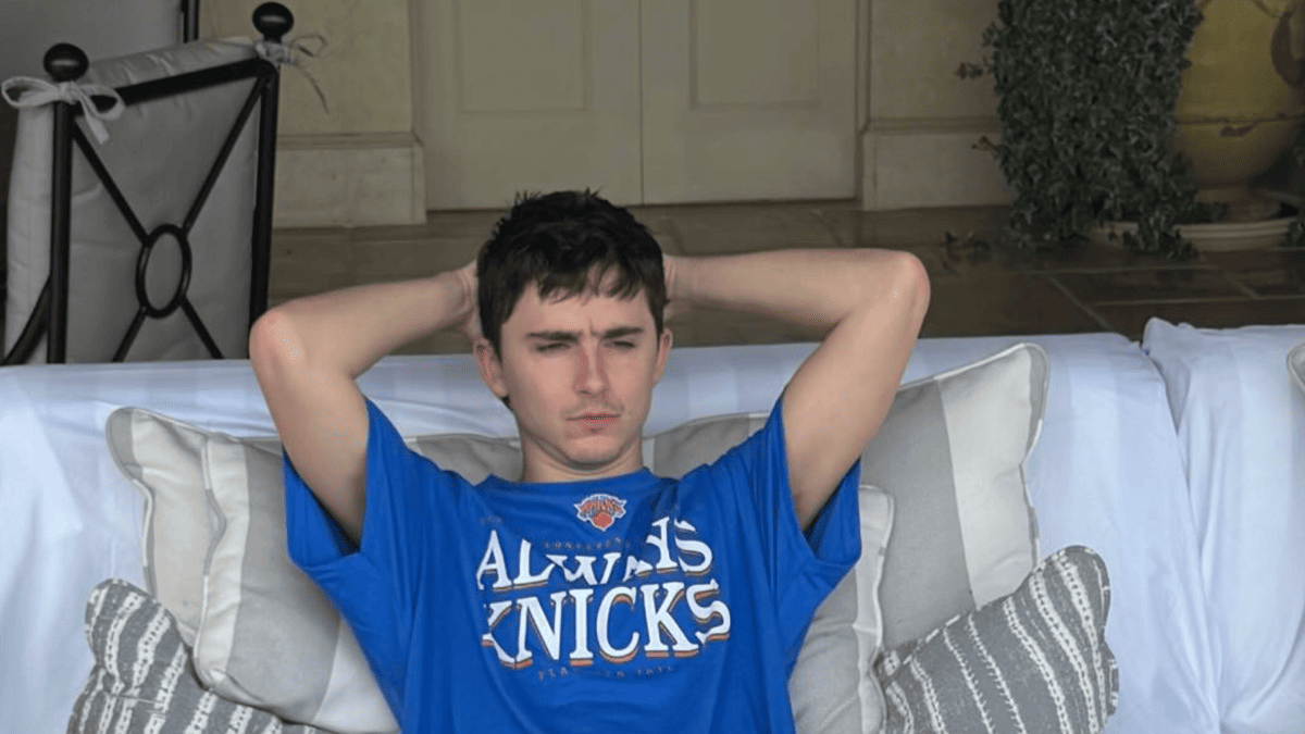 Timothée Chalamet Ices His Knees After Celebrating Knicks' Game 1 Win