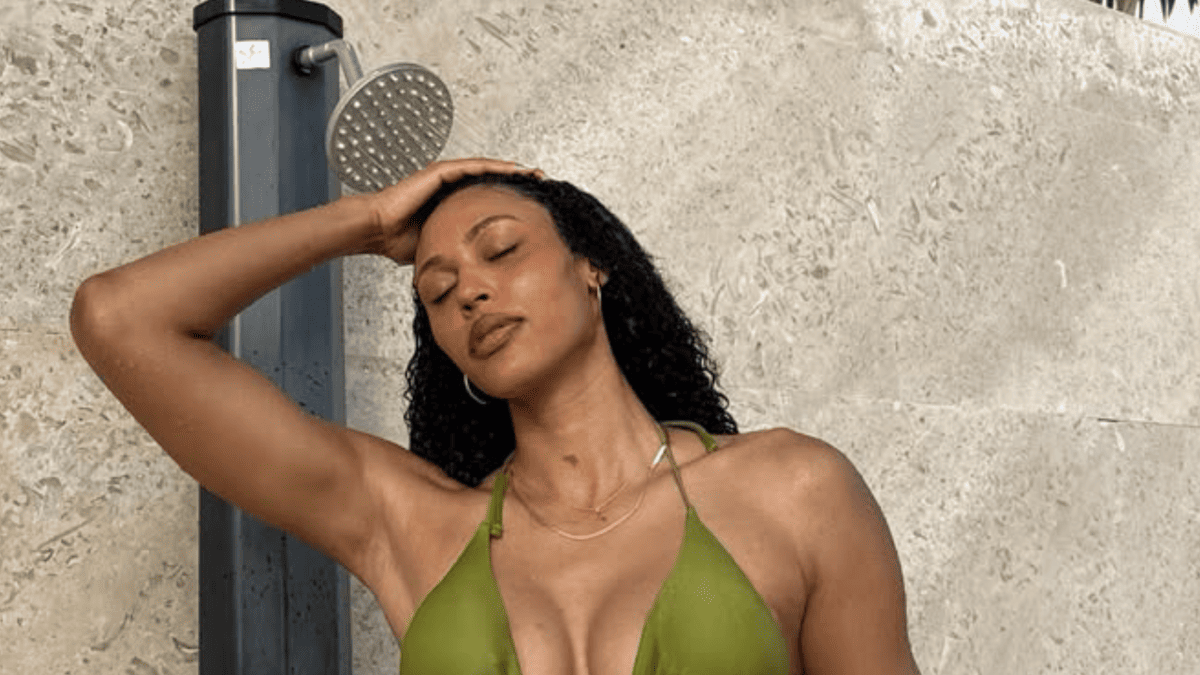 WNBA Star Olivia Nelson-Ododa Turns Up the Heat in Green Swimsuit